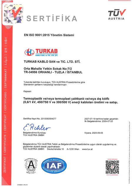TS EN ISO 9001 2015 Sertifika
