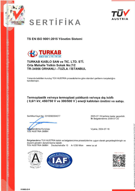 TS EN ISO 9001 2015 Sertifika